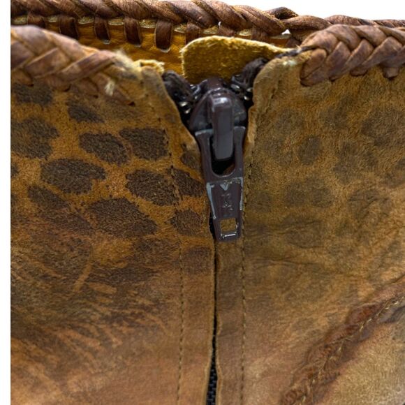 Old Gringo Mexicans Adala Heeled Ankle Leopard Print Suede Boots 7.5 Distressed - Picture 11 of 15